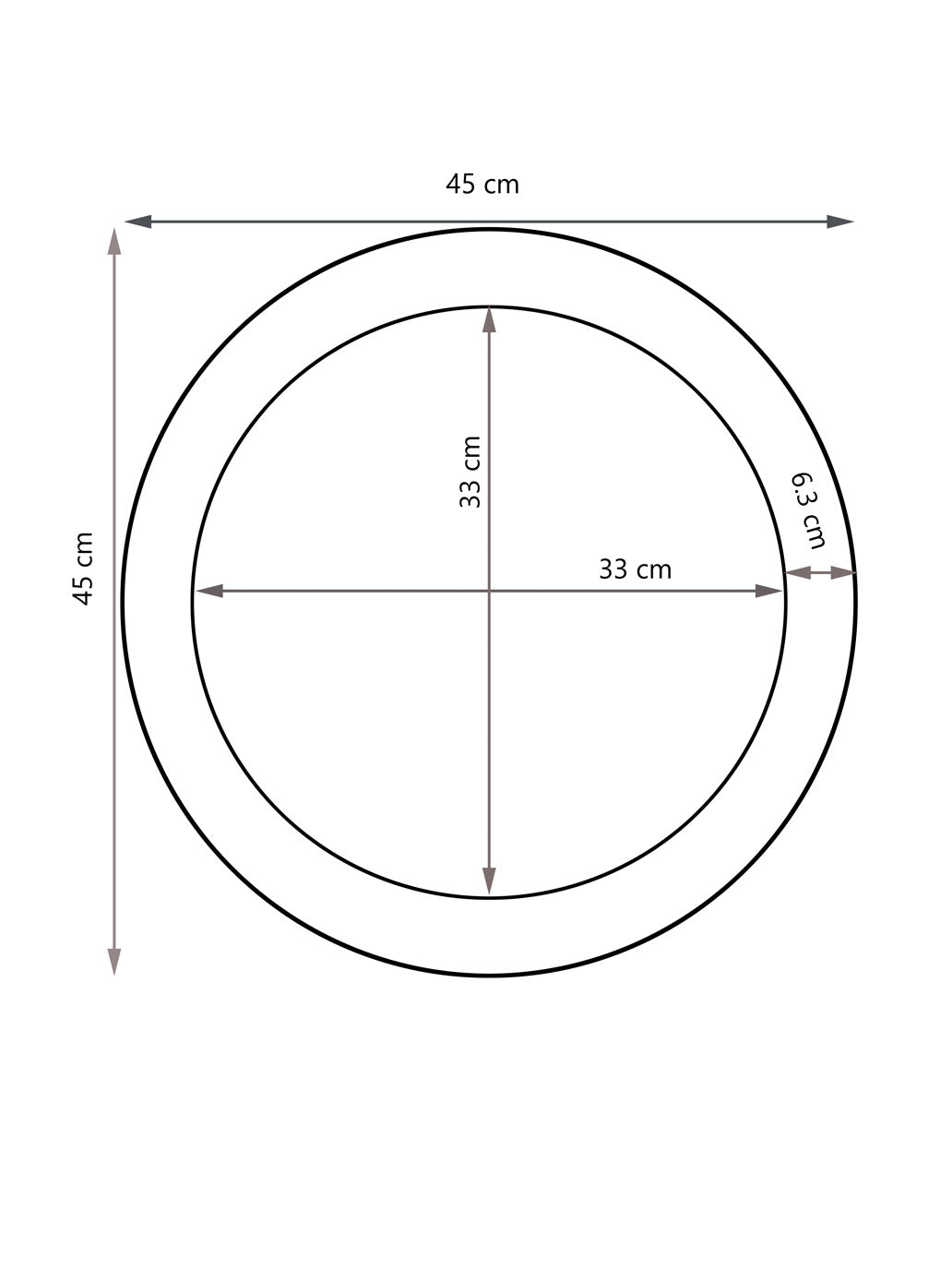 TriBro Round Shape Golden Handmade wall Mirror dimensions