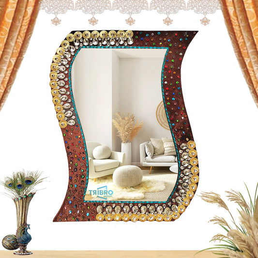 TriBro S-Shape New Look Decorative Handmade wall Mirror